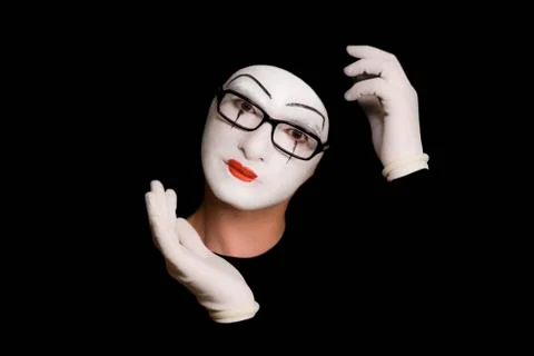 Thoughtful portret of the mime Stock Photos