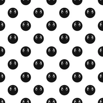Thoughtful smiley pattern, simple style Stock Illustration