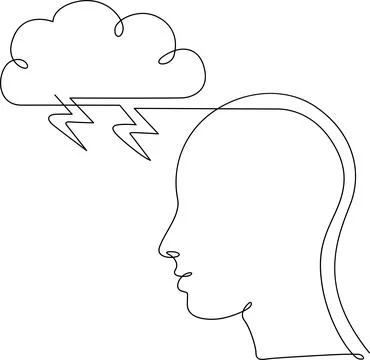 Thoughtful storm cloud Vector Illustrazione stock