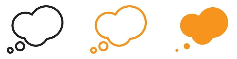 Thoughtful Thinking Bubble Icon for Ideas and Brainstorming Graphics Ideal .. Stock Illustration