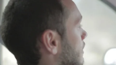 Thoughtful Young Man In Car Stock-Footage 70266947