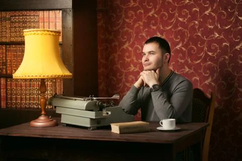 Thoughtful young writer Stock Photos