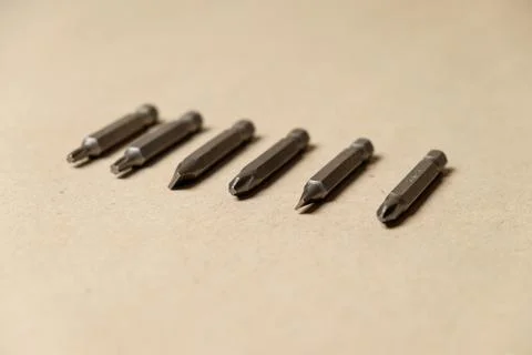 Thoughtfully arranged tool bits showcasing versatility for home repairs Stock Photos