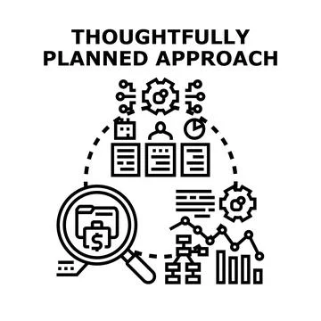 Thoughtfully planned approach for business development strategy Stock Illustration