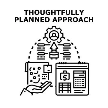 Thoughtfully planning project approach and business strategy Stock Illustration