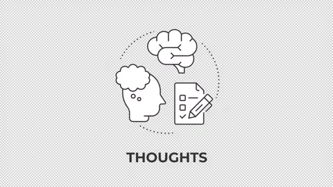 Thoughts animated line concept icon Stock Footage 346720057