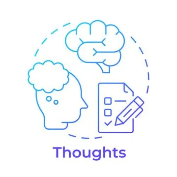 Thoughts blue gradient concept icon Stock Illustration