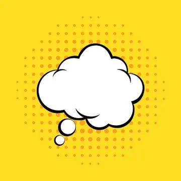 Thoughts Bubble in Pop Art Comics Style. Comic speech bubble. Vector illustra Stock Illustration