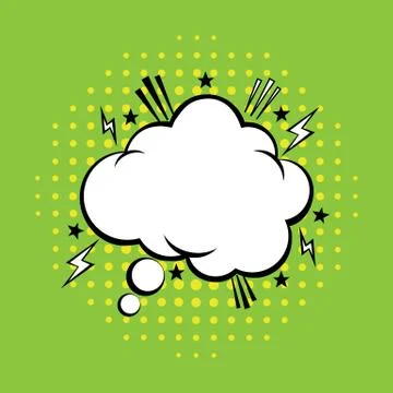 Thoughts Bubble in Pop Art Comics Style. Comic speech bubble. Vector illustra Stock Illustration