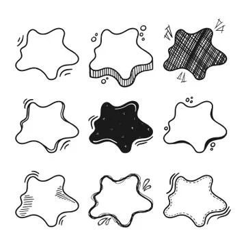 Thoughts bubbles hand drawn set Stock Illustration