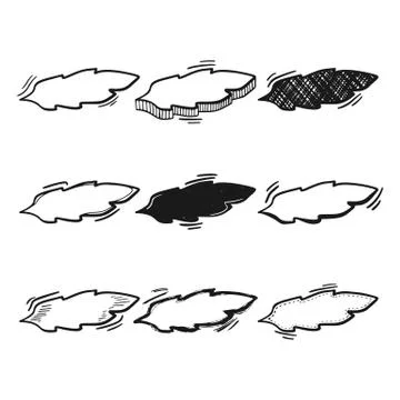 Thoughts bubbles hand drawn set Stock Illustration