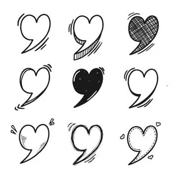 Thoughts bubbles hand drawn set Stock Illustration