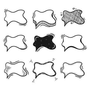 Thoughts bubbles hand drawn set Stock Illustration