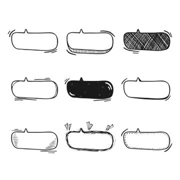 Thoughts bubbles hand drawn set Stock Illustration