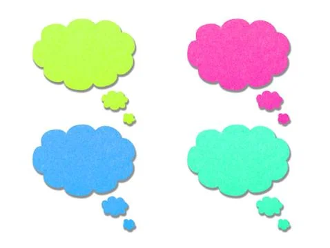 Thoughts form of clouds, from the old paper. Stock Photos