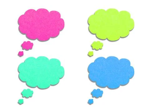 Thoughts form of clouds, from the old paper. Stock Photos