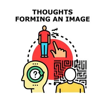 Thoughts forming an image processing creative ideas Stockillustratie