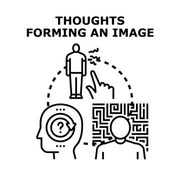 Thoughts forming an image processing creative ideas Stock Illustration