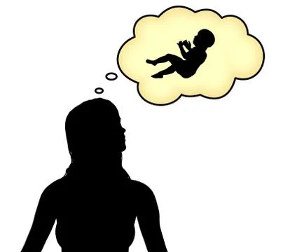Thoughts of having a baby Stock Illustration