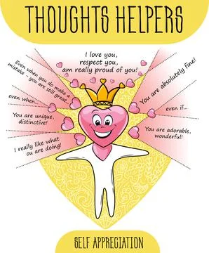 Thoughts helpers self appreciation Stock Illustration