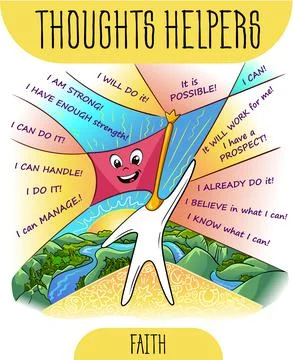 Thoughts helpers self faith Stock Illustration