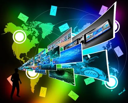 Thoughts of high technology Stock Illustration