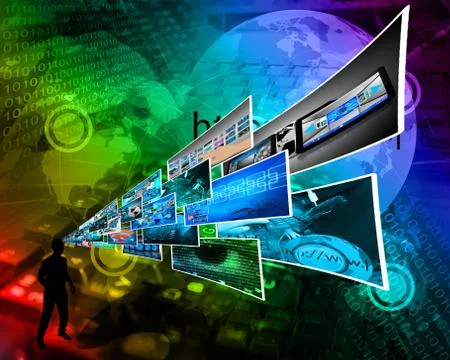 Thoughts of high technology Stock Illustration