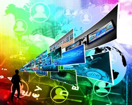 Thoughts of high technology 스톡 일러스트
