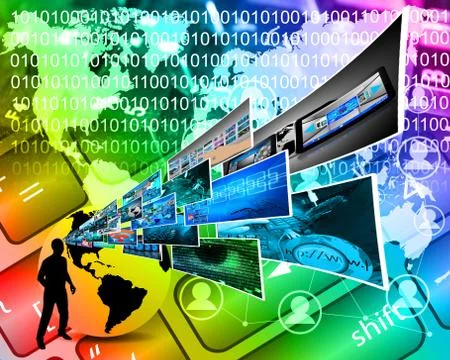 Thoughts of high technology Stock Illustration