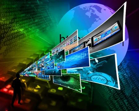 Thoughts of high technology 스톡 일러스트