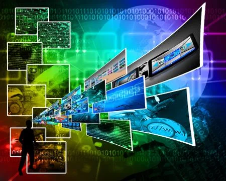 Thoughts of high technology 스톡 일러스트