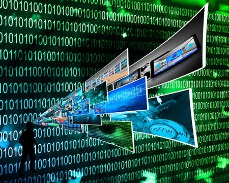 Thoughts of high technology 스톡 일러스트