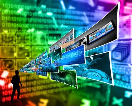Thoughts of high technology 스톡 일러스트