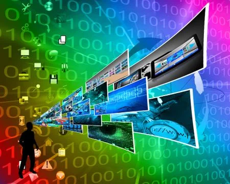 Thoughts of high technology 스톡 일러스트