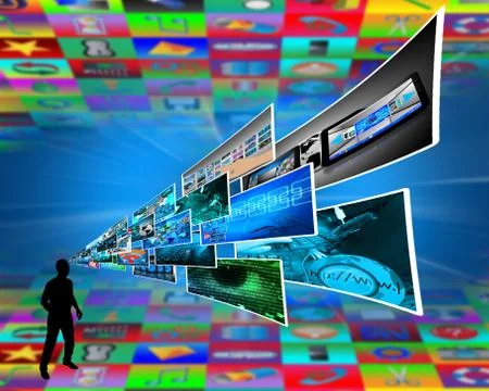 Thoughts of high technology 스톡 일러스트