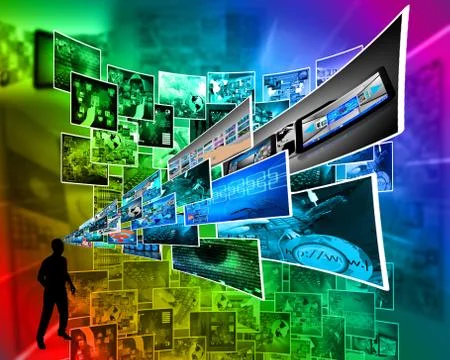 Thoughts of high technology Stock Illustration