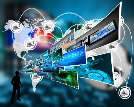 Thoughts of high technology 스톡 일러스트