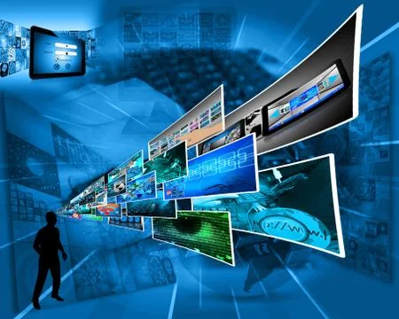 Thoughts of high technology Stock Illustration