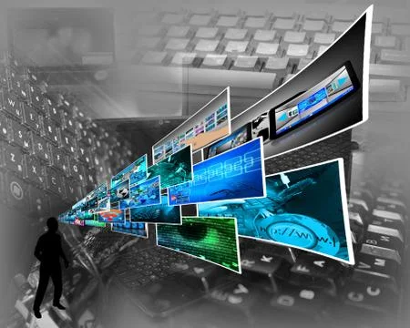 Thoughts of high technology Stock Illustration