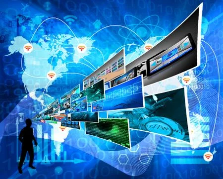 Thoughts of high technology Stock Illustration