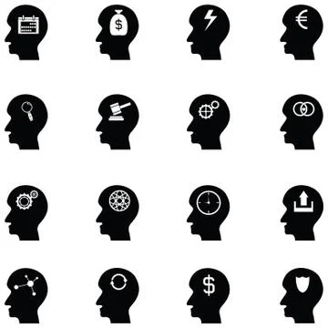 Thoughts icon set Stock Illustration