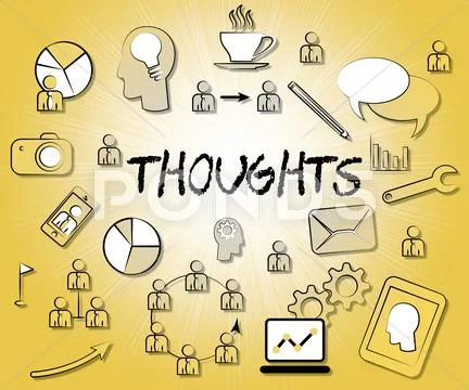 Thoughts Icons Meaning Considering Reflecting And Contemplation Stock Illustration