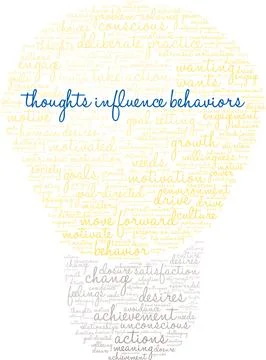 Thoughts Influence Behaviors Word Cloud Illustrazione stock