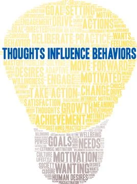 Thoughts Influence Behaviors Word Cloud Stock Illustration