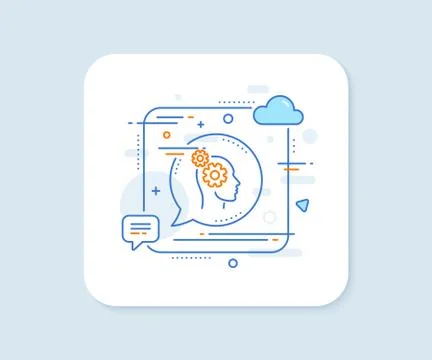 Thoughts line icon. Teamwork sign. Core value. Vector Illustrazione stock