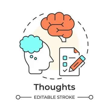 Thoughts multi color concept icon Stock Illustration
