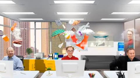 Thoughts of office workers about the possible and future Stock Photos