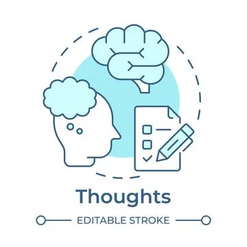 Thoughts soft blue concept icon Stock Illustration