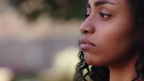 Thoughts, worry - beautiful face of thoughtful hispanic girl looking away 스톡 동영상 149482638