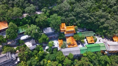 Thousand Buddha Mountain Temple Complex, Jinan, China Stock Footage 331218933